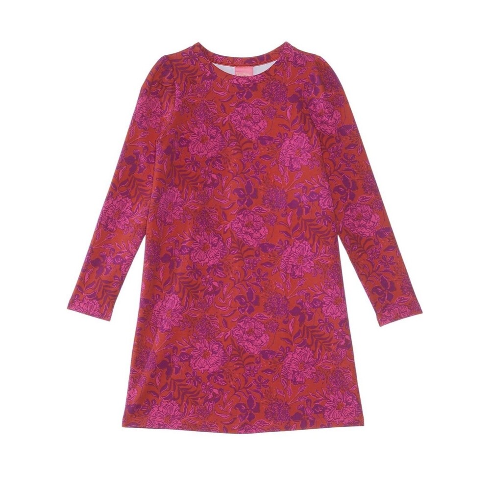 Lilly Pulitzer Kids Girls Mini Jansen Dress Size Large L 8-10 Pink Red Floral